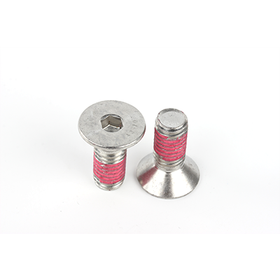 工业熊304不锈钢锁紧胶P80粉红内六角沉头螺钉DIN7991