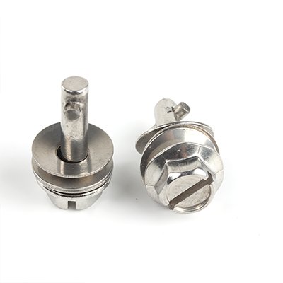 工业熊304不锈钢定制一字槽六角法兰尾部打孔带销螺栓定制D193