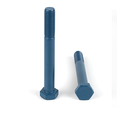 工业熊316不锈钢A4-70蓝色Xylan 1070(1500h)外六角半牙螺栓DIN931-1