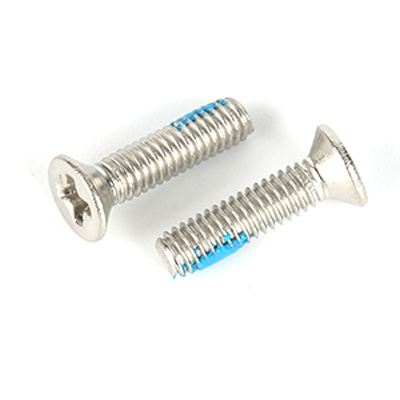 304不锈钢锁紧胶NYLOK蓝十字槽#1沉头螺钉Q/DM-A-2012