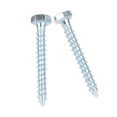 碳钢蓝白锌六角头木牙全牙螺钉DIN571